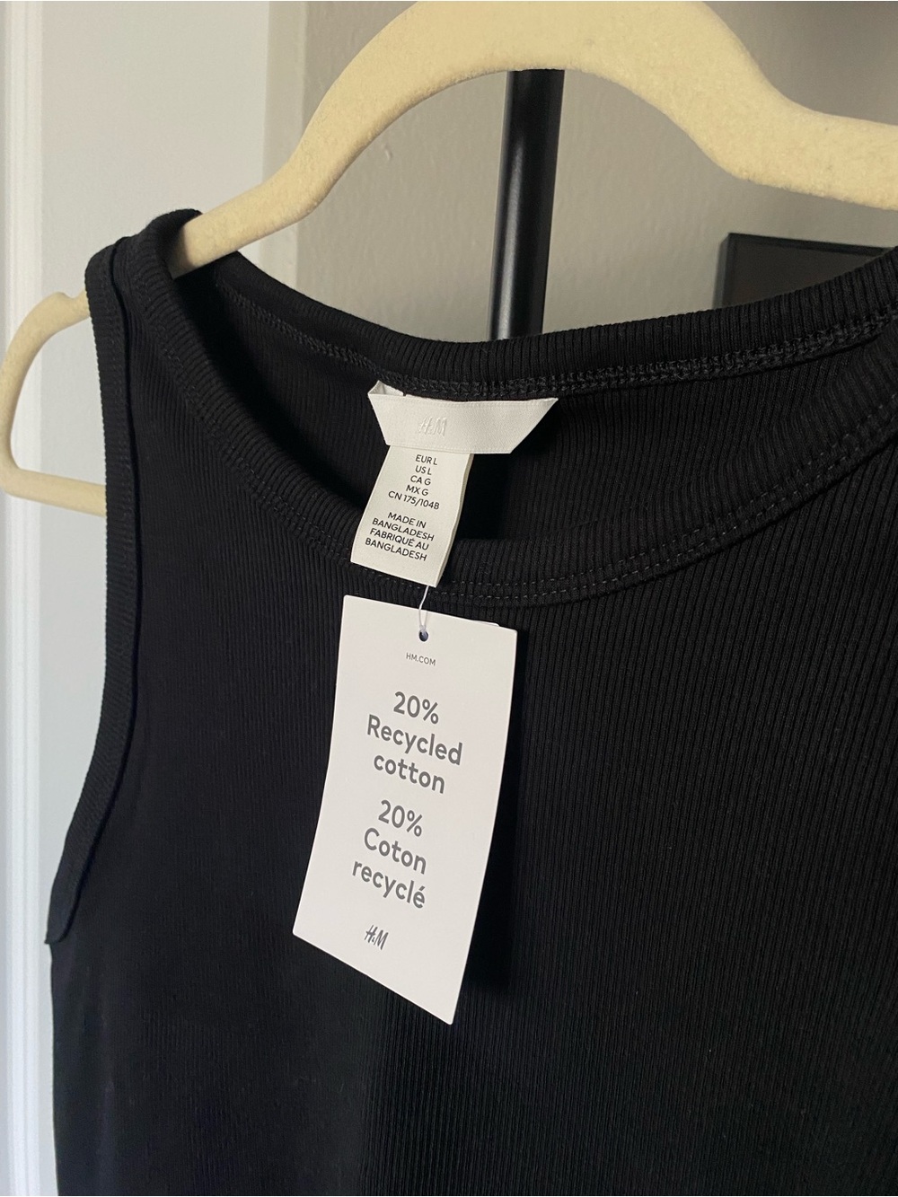 H&M Ribbed Cropped Tank Top - Picture 2 of 4